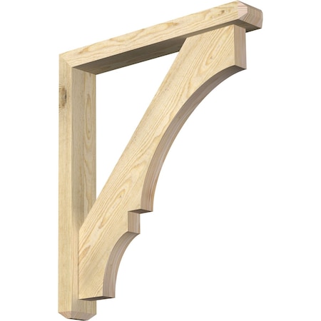 Ekena Millwork Balboa Craftsman Rough Sawn Bracket w/ Offset Brace, Douglas Fir, 4"W x 26"D x 30"H BKT0402X26X30BOA04RDF